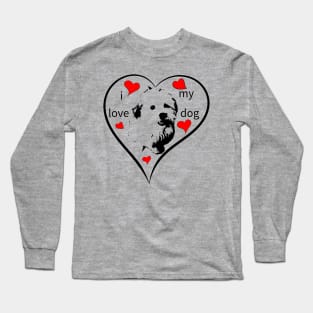 i love my dog, puppy, havanese, bolonka, giftidea Long Sleeve T-Shirt